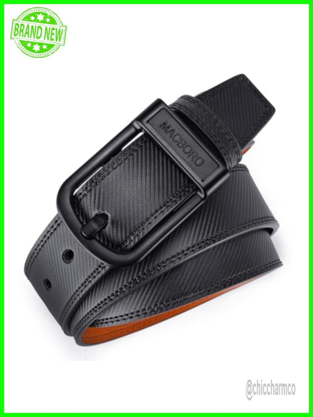 TSA Approved Non Metal Belt Nickel Free Hypoallergenic Plastic Buckle Italian